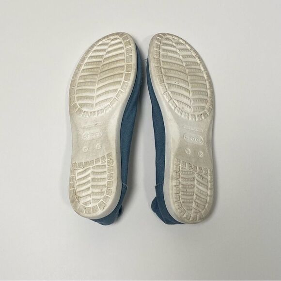Crocs Blue Canvas Slip On Loafers Boat Shoes Women's Size 10 - Picture 13 of 13
